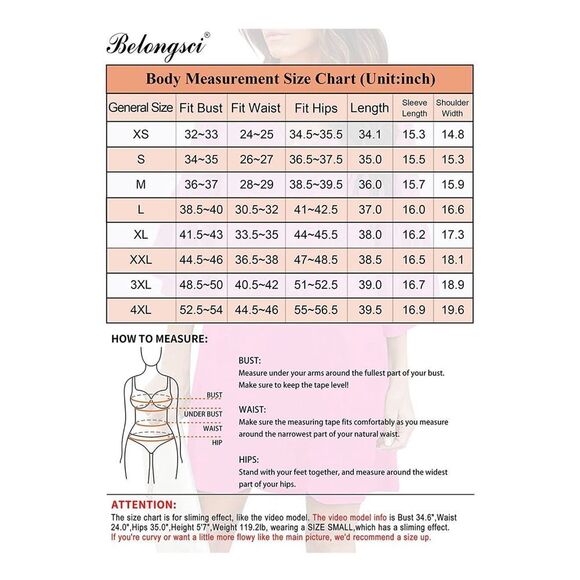 NEW BELONGSCI 3/4 Bell Sleeve Casual V-Neck Shift Dress Mini Dress XL - Picture 3 of 11